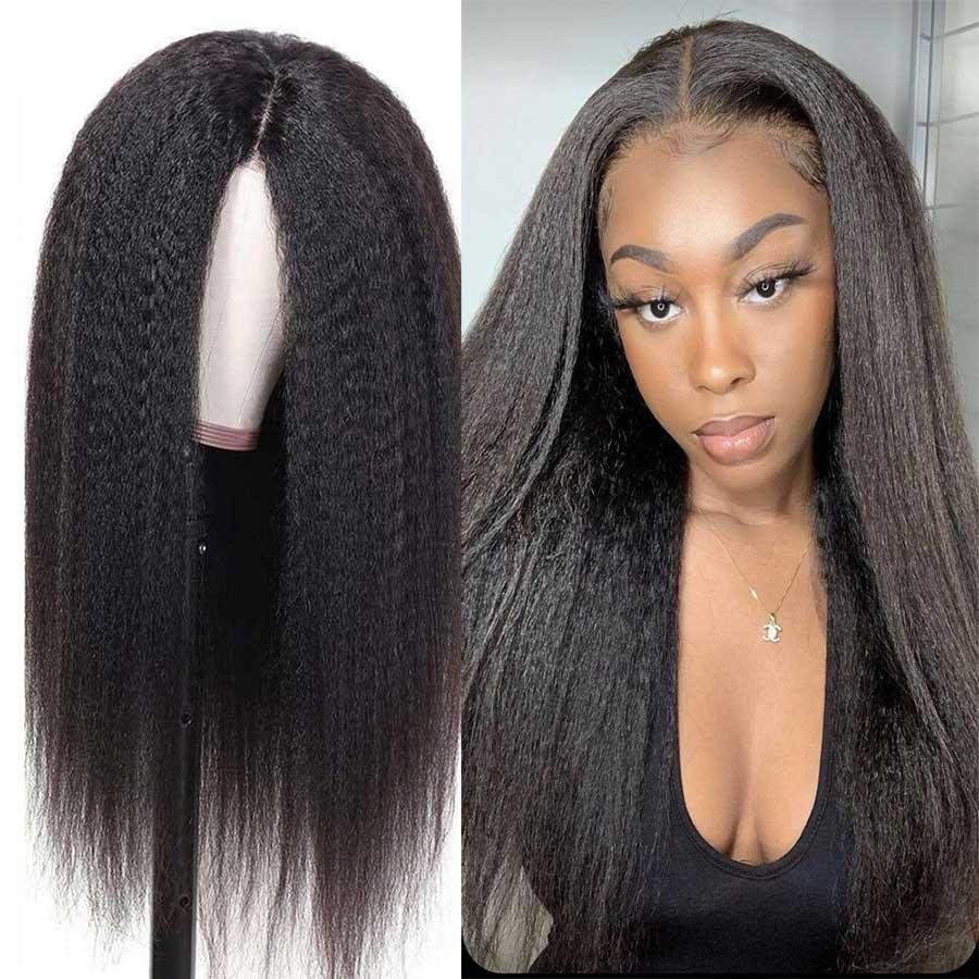 13x4 HD Lace Frontal Wig Kinky Straight HD Lace Wig Pre Plucked 13x4